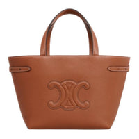 CELINE Cabas Calfskin Tote Bag, Shopping Bag, Shoulder Bag, Handbag Mini Women's Brown