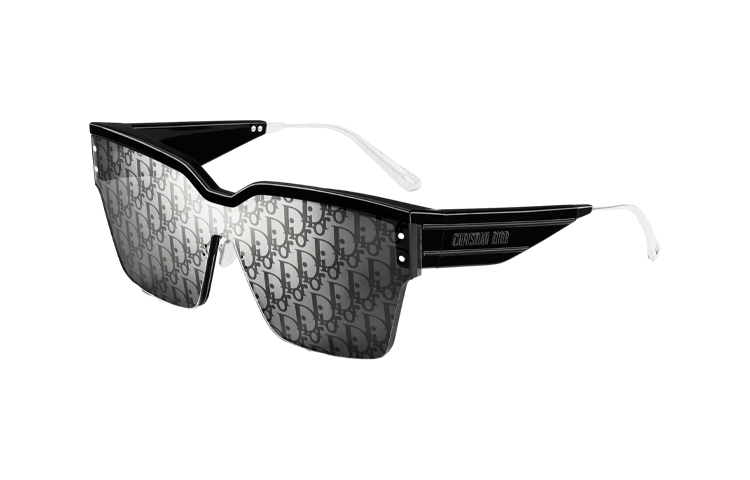 DIOR Acetate Irregular Shape Sunglasses Unisex Black