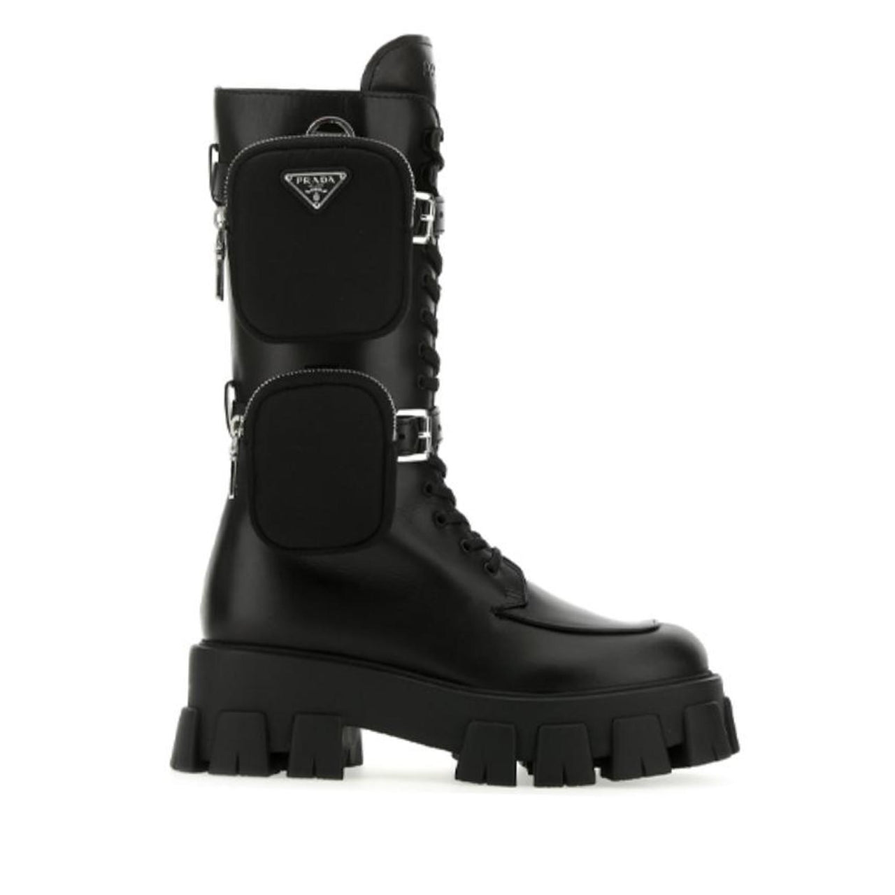 PRADA Monolith Knee high Boots Women's Black