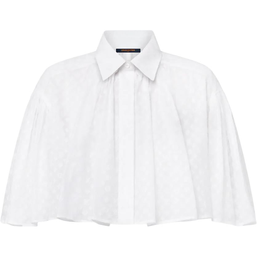LOUIS VUITTON Monogram Fil Coupé Cape Blouse
