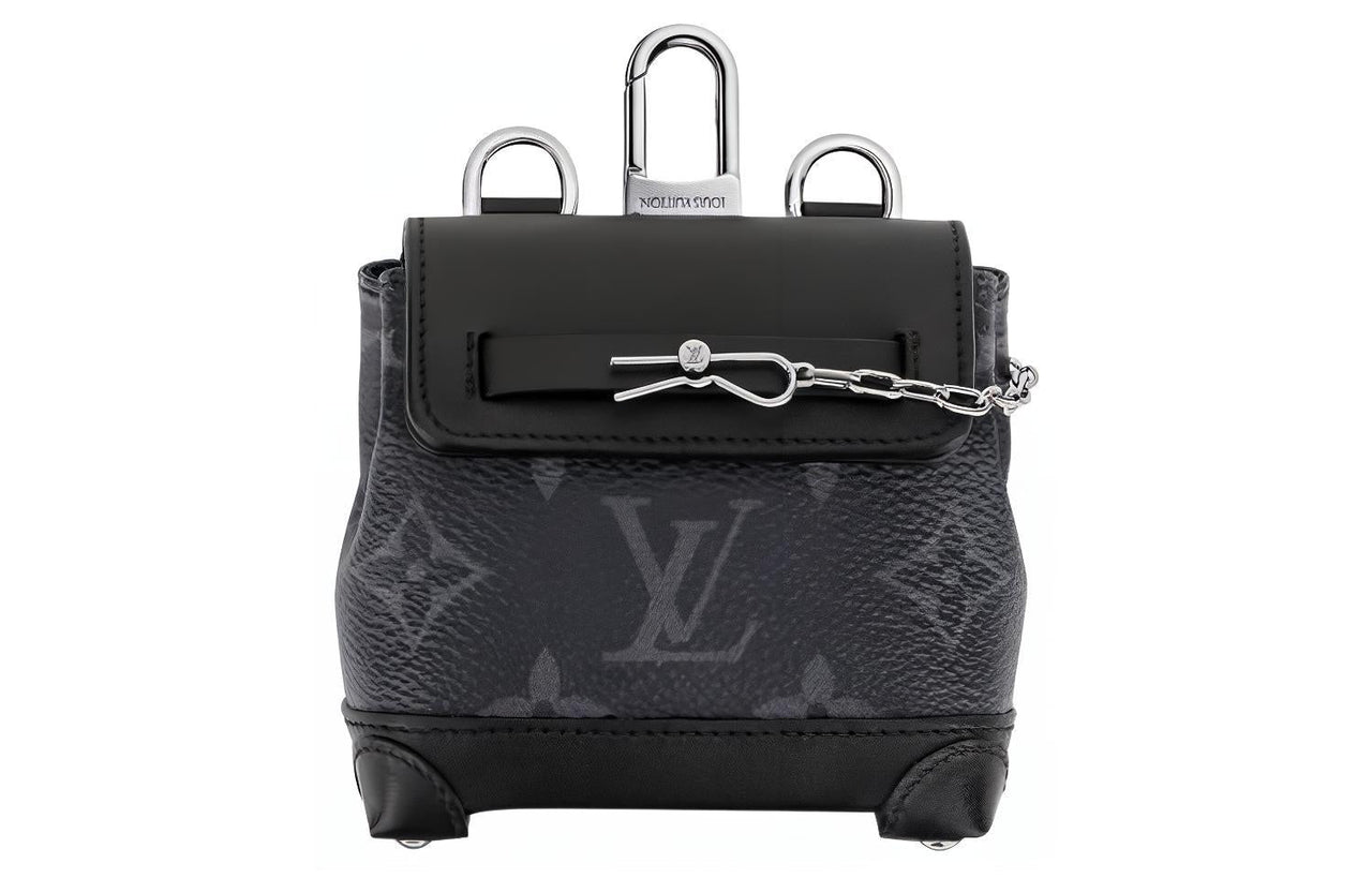 LOUIS VUITTON Steamer Coated Canvas With Leather Trim Storage Bags Pendants Shoulder Bag Crossbody Bag Mini Men's Black