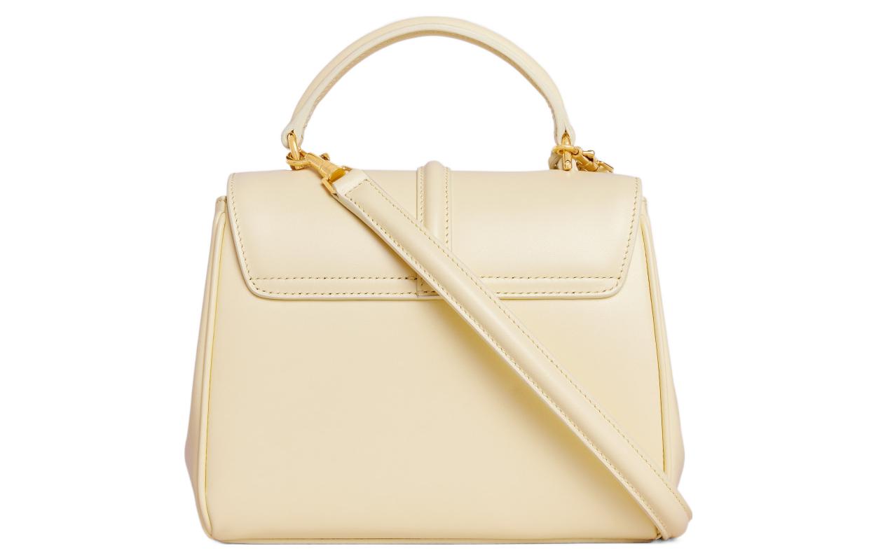 CELINE 16 Cow Leather Shoulder Bag Crossbody Bag Handbag Mini Women's Light Yellow/Light Yellow