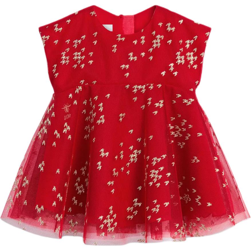 DIOR Dress SS25 Red Infant And Toddler