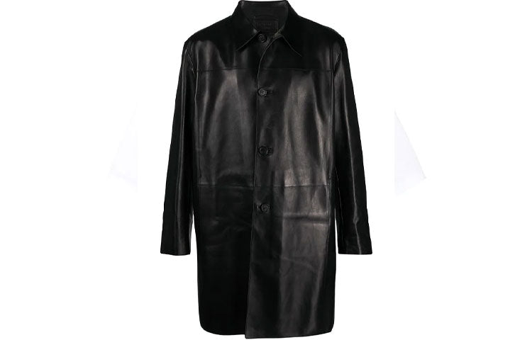PRADA FW21 Leather Jacket Men's Black