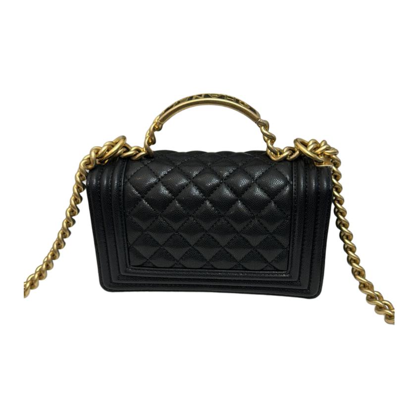 CHANEL LEBOY Shiny Calfskin Flap Bag Handbag, Shoulder Bag, Crossbody Bag Women's Black