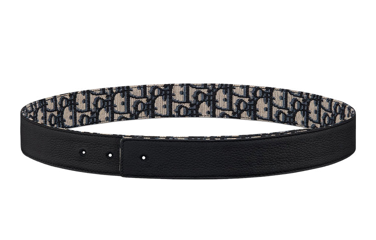 DIOR Cow Leather Belts Unisex Black Width 3.5cm