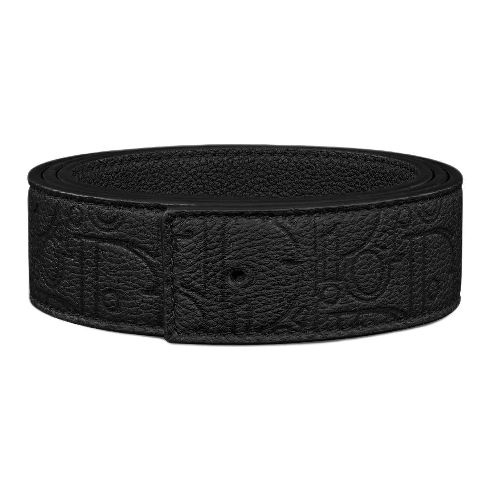 DIOR Cow Leather Belt Unisex Black Width 3.5CM