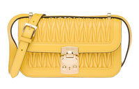 MIU MIU Matelassé Sheepskin Shoulder Bag Crossbody Bag Women's Sunlight Yellow