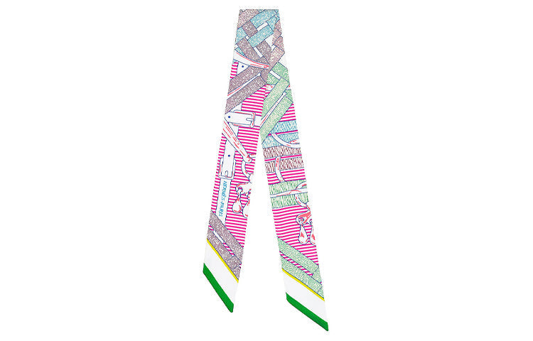 HERMES Silk Silk Scarves Women's Green Pink