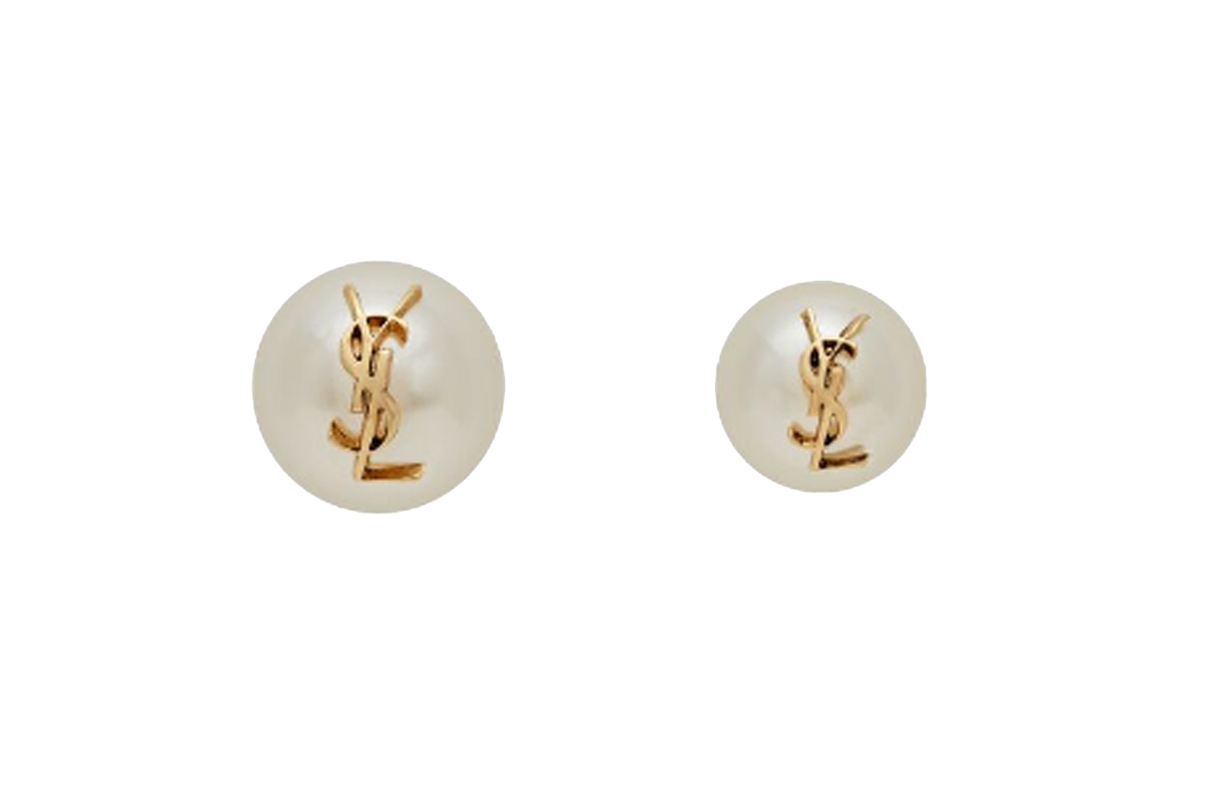 SAINT LAURENT Cassandre Detailed Round Earrings