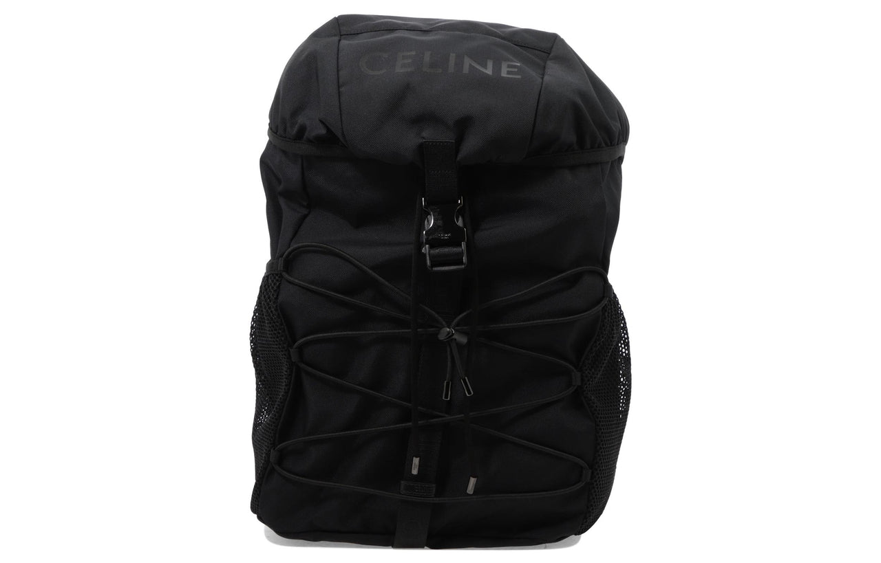 CELINE Nylon Fabric Backpack Medium Size Men's Black