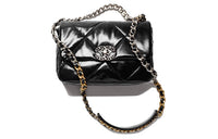 CHANEL 22K Fall And Winter 19Bag Calfskin Handbag Shoulder Bag Crossbody Bag Medium Size Women's Black
