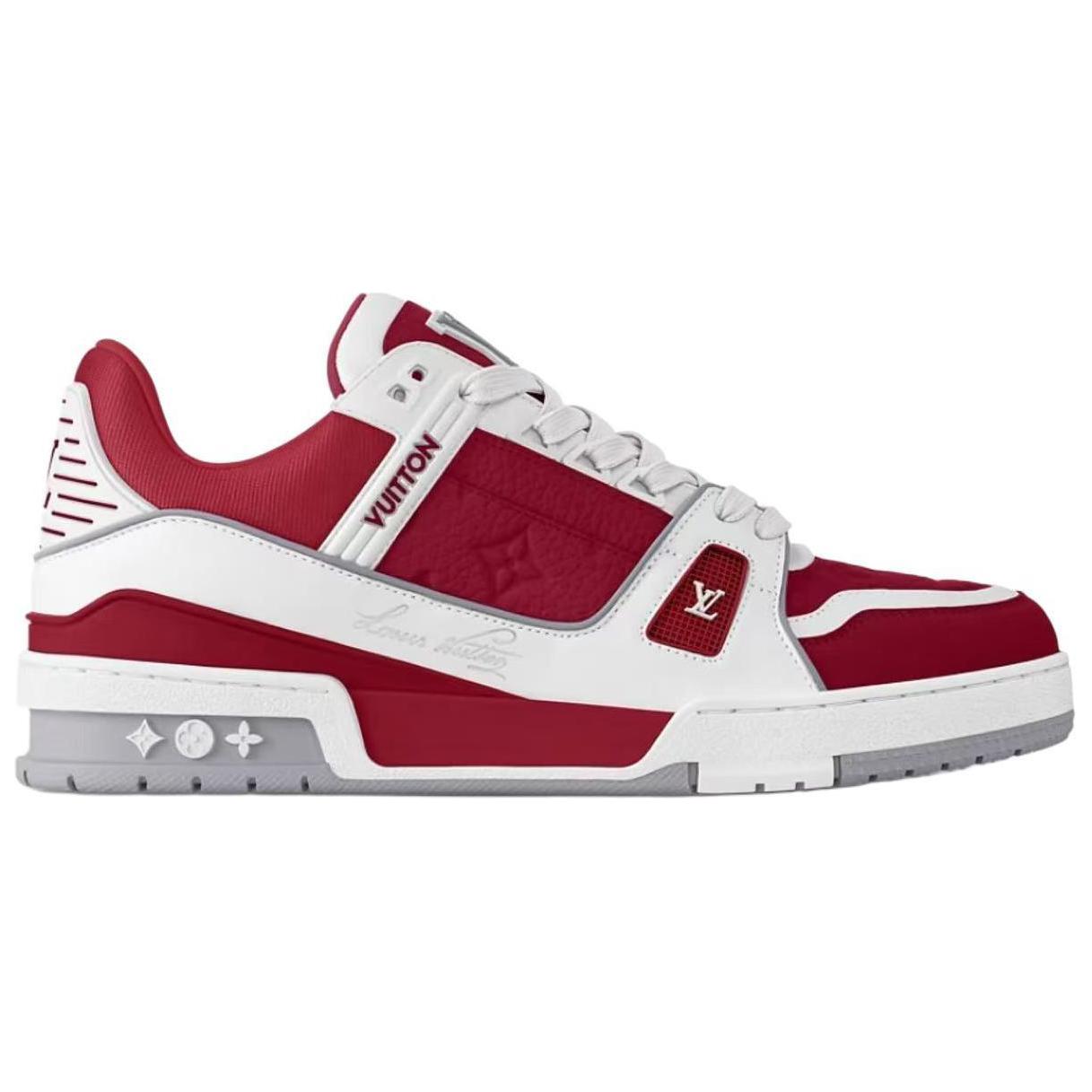 LOUIS VUITTON Trainer Low-Top Skateboard Shoes Men's Red