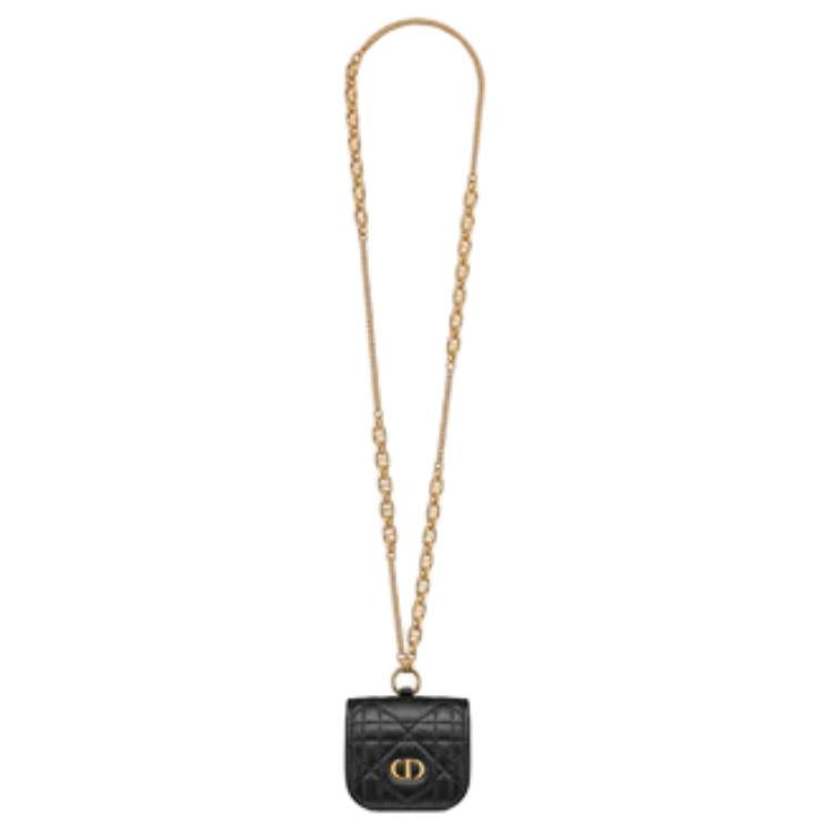 DIOR Calfskin Headphone Accessories Women's Black