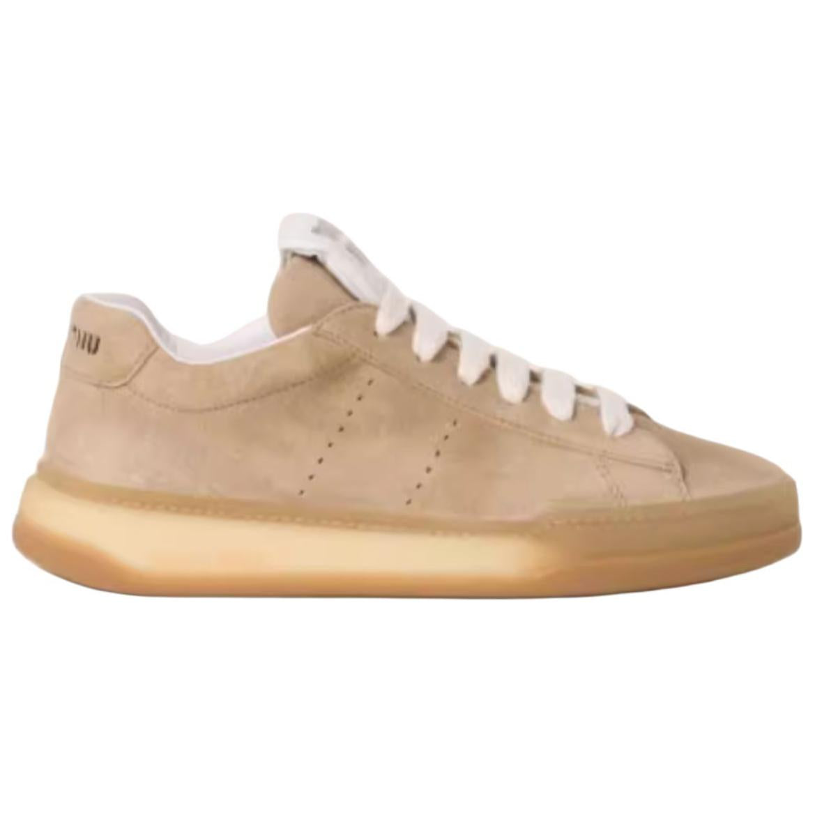 MIU MIU Low Top Skateboard Shoes Women's Light Umber