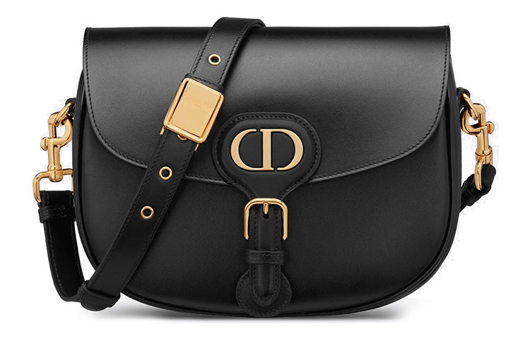 DIOR Bobby Smooth Cow Leather Shoulder Bag, Crossbody Bag Medium Size Women's Black