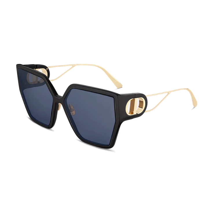 DIOR Acetate Metal Irregular Shape Sunglasses Women's Gold
