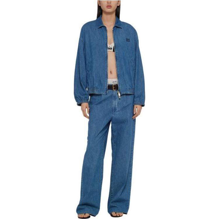 MIU MIU Chambray Bomber Jacket