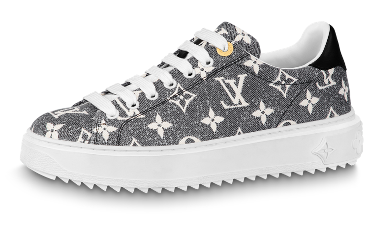 LOUIS VUITTON Time Out Sneakers 'Grey Denim Monogram' Women's
