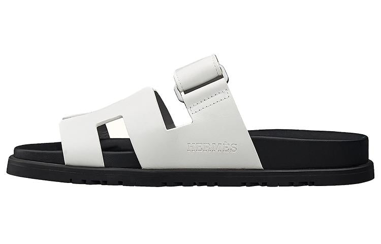 HERMES Chypre Fashion Slippers Women's White