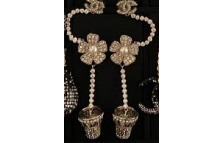 CHANEL Earrings Women's Gold