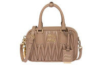 MIU MIU Arcadie Series Leather Shoulder Bag, Crossbody Bag, Handbag Trumpets Women's Camel
