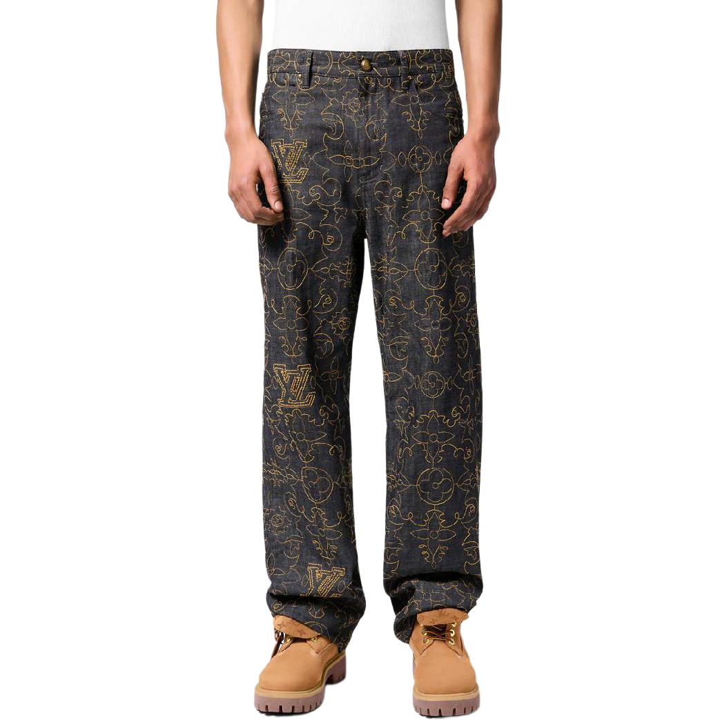 LOUIS VUITTON Embroidered Denim Pants