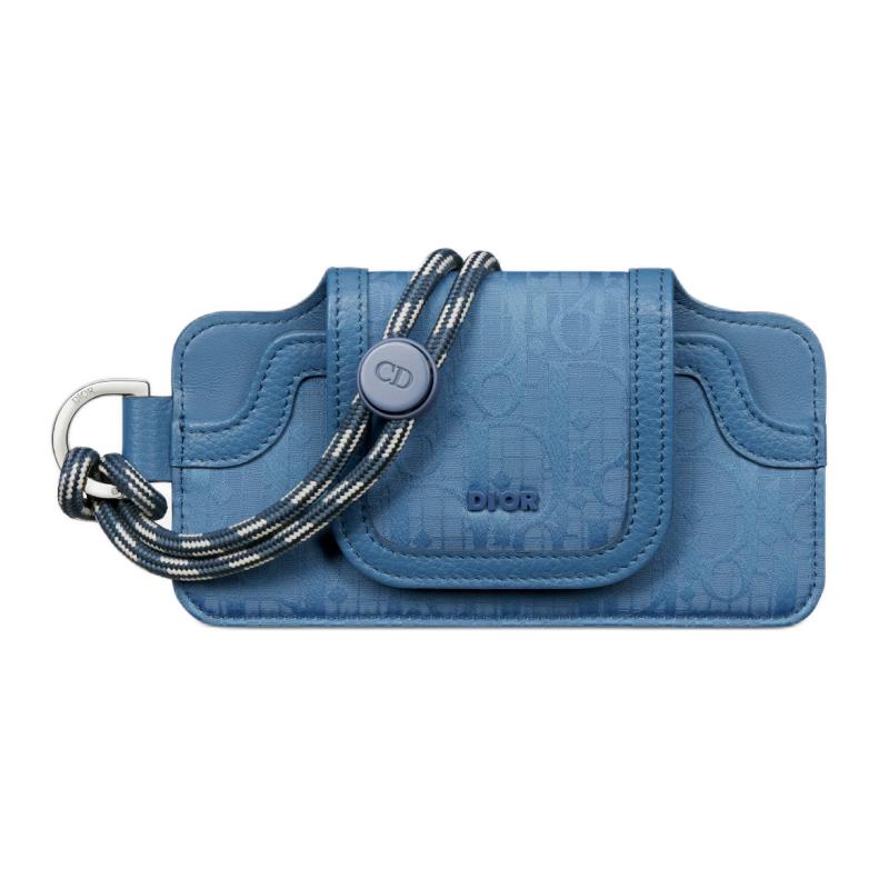 DIOR Nylon Eyeglass Pouch Men's Blue