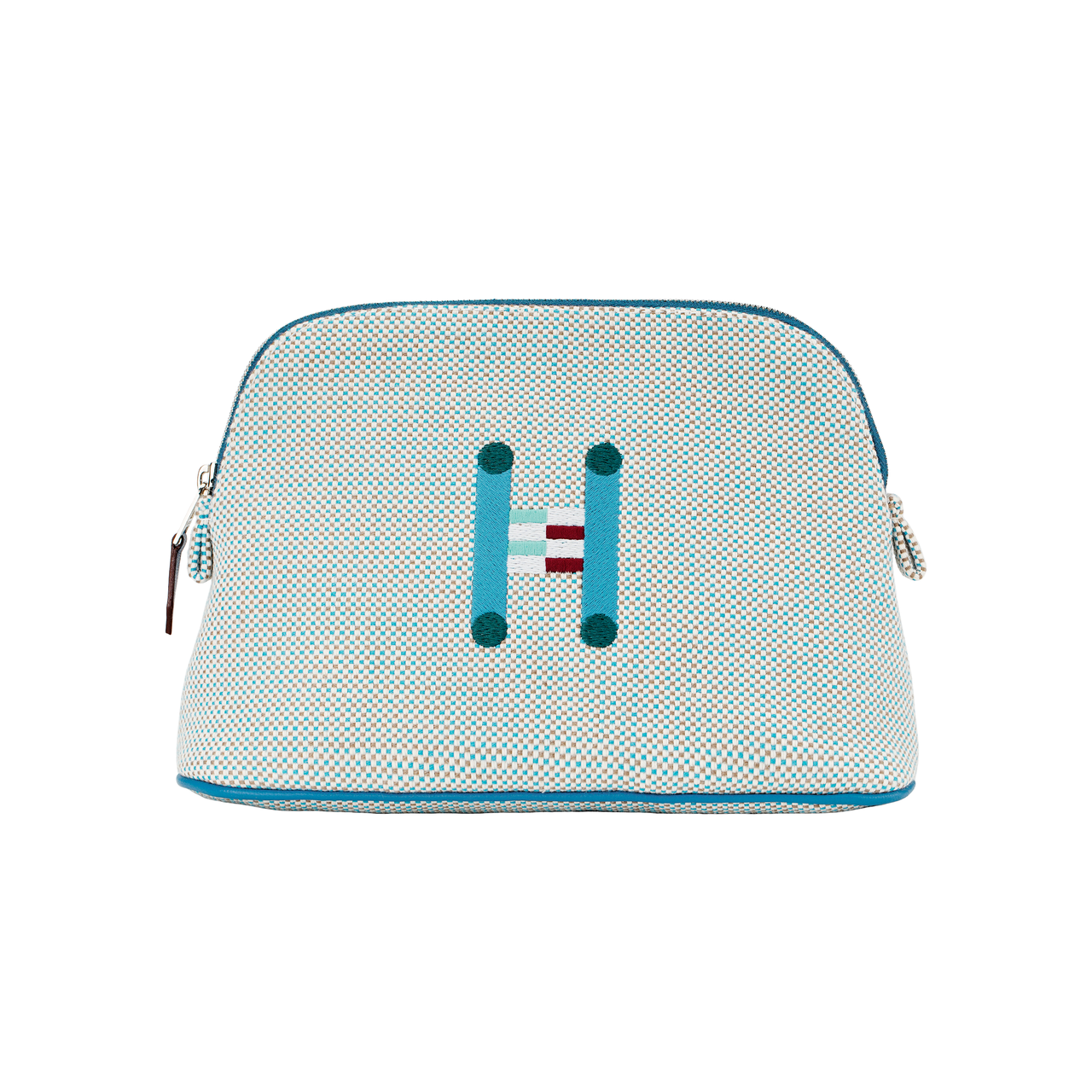 HERMES Bolide Cotton Storage Bag Mini Unisex Cyan Plus Lure