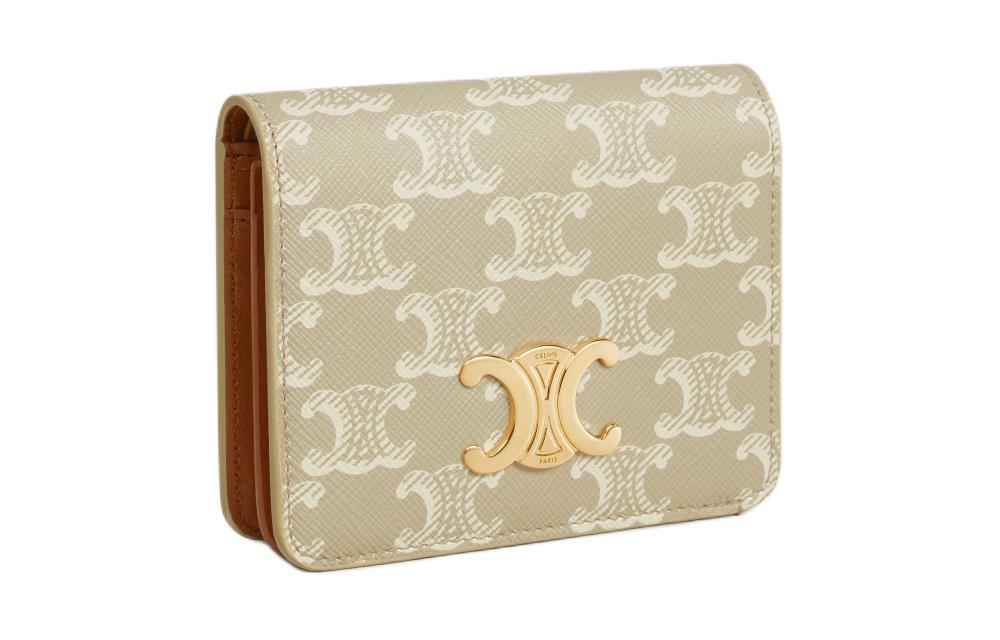CELINE Canvas Wallet Women's Greige