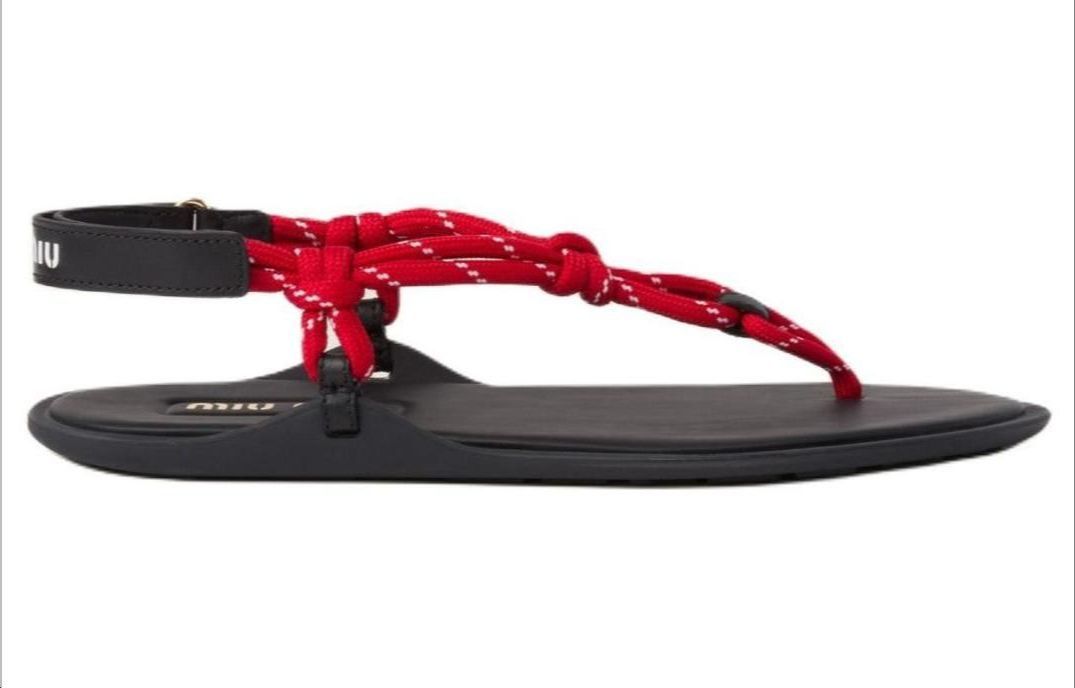 MIU MIU Cord-strap Leather Sandals