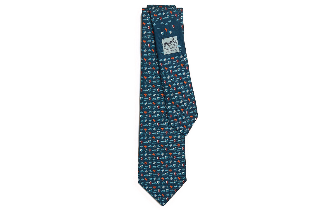 HERMES Ties Men Dark Cyan