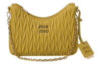 MIU MIU Matelassé Soft Sheep Leather Portable Crossbody Bag Shoulder Bag Women's Pineapple Yellow