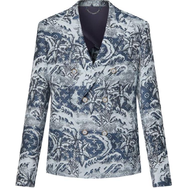 LOUIS VUITTON Double-Breasted Cotton And Linen Blend Tailored Jacket