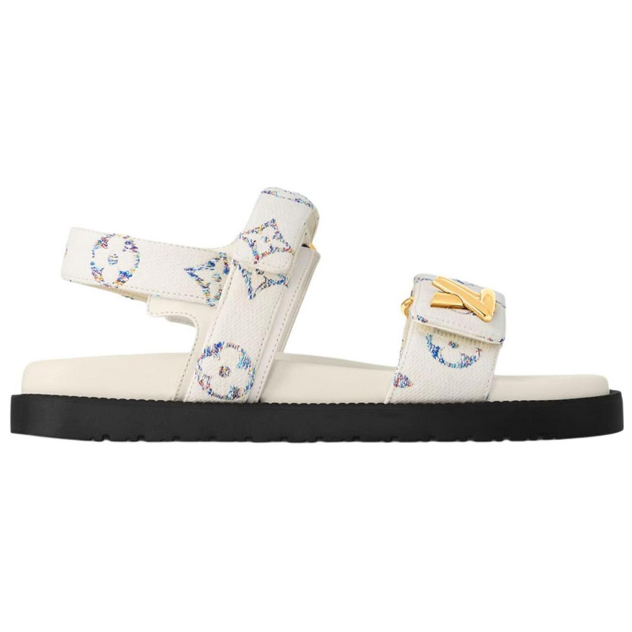 LOUIS VUITTON Sunset Painted Series Strap Sandals Women's Ecru