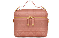 DIOR Sheepskin Toiletry Bag Handbag Shoulder Bag Crossbody Bag Clutch Small Size Women's Deep Nude