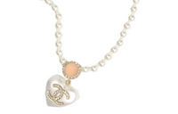 CHANEL Necklace Women's Pearl White