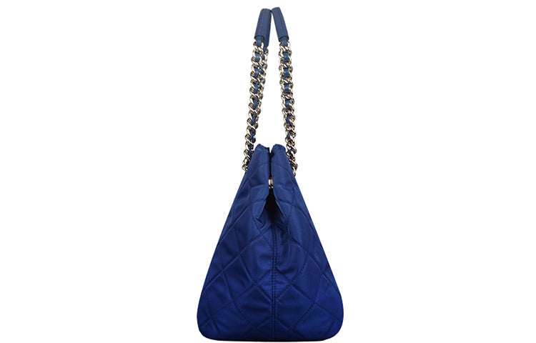 PRADA Fabric Tote Bag Shopping Bag Crossbody One Shoulder Handbags Women's Royal Blue