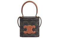 CELINE Triumph Gate Cuir Smooth Cow Leather Box Bag Shoulder Bag Crossbody Bag Handbag Women's Tawny Caramel