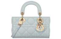 DIOR Lady D-JOY Sheepskin Shoulder Bag Crossbody Bag Handbag Extra Mini Women's Lake Blue