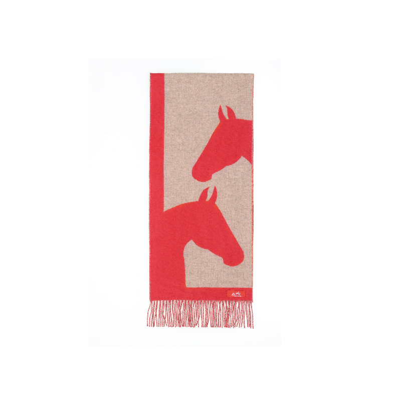 HERMES Knit Scarves Women's Red