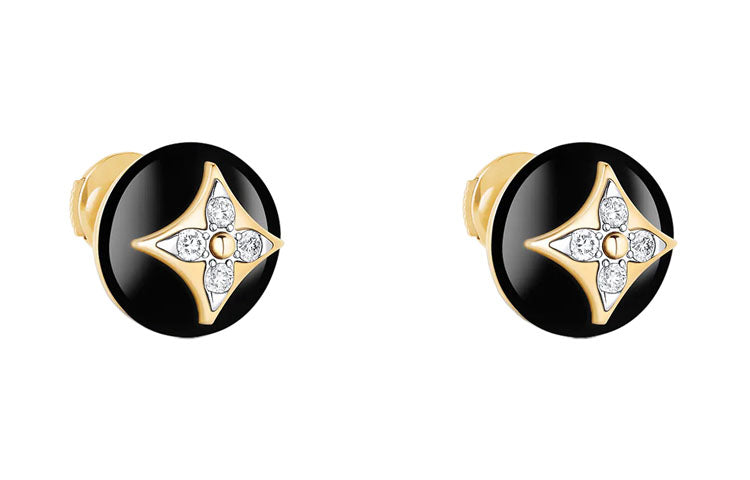 LOUIS VUITTON Stud Earrings Women's Black