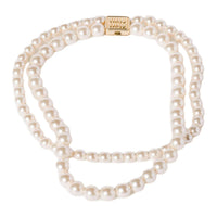 MIU MIU Glass, Synthetic Pearl, Metal Necklaces Women's Gold