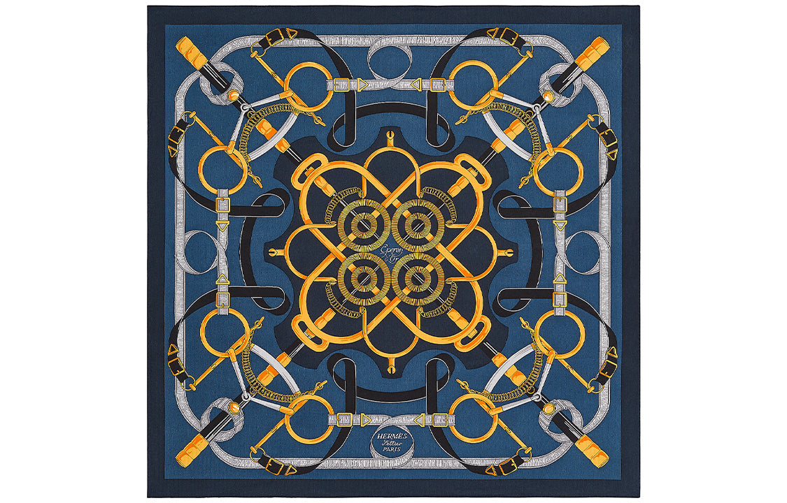 HERMES Shawls Unisex Navy Blue