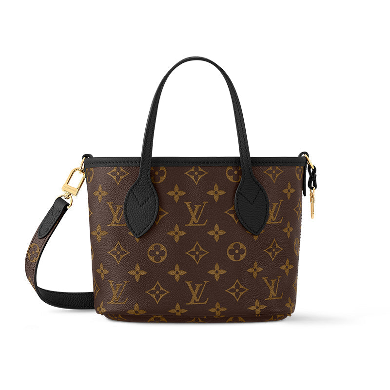 LOUIS VUITTON NEVERFULL Cow Leather Double-Sided Neverfull Shoulder Bag Crossbody Bag Handbag Small Size Women's Black