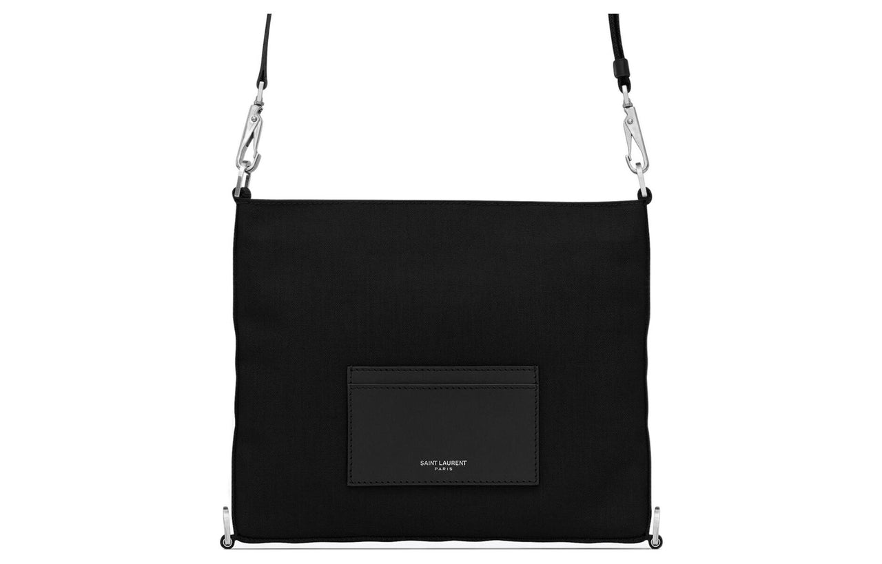 SAINT LAURENT Canvas Shoulder Bag, Crossbody Bag Men's Black
