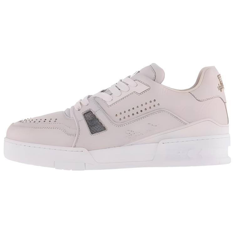 LOUIS VUITTON Trainer Low-Top Skateboard Shoes Men's Beige
