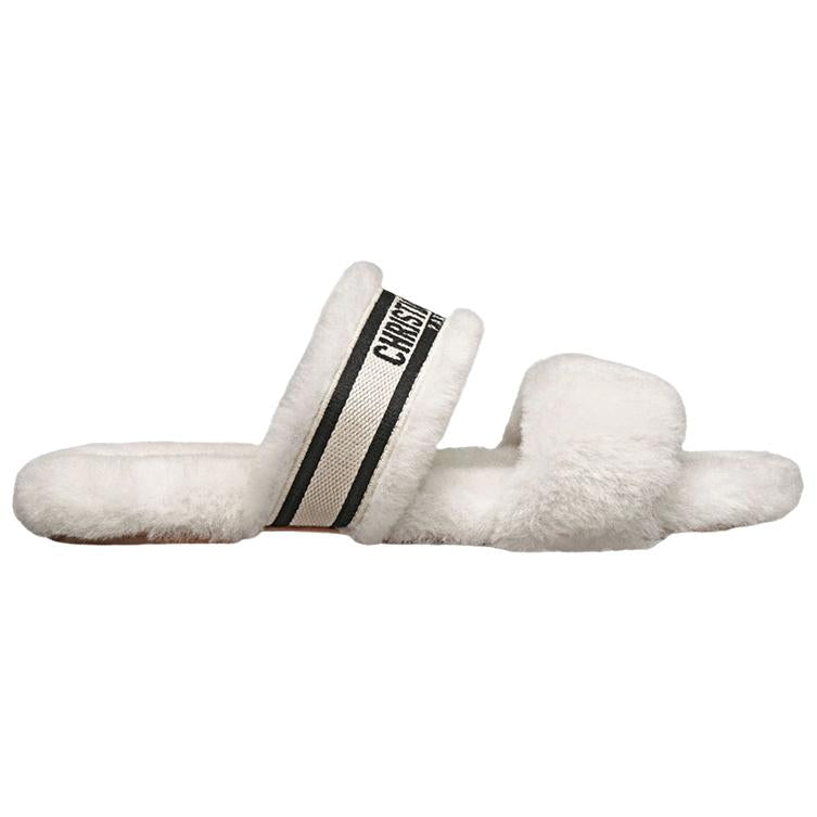 DIOR Chez Moi Slide Slippers Women's White