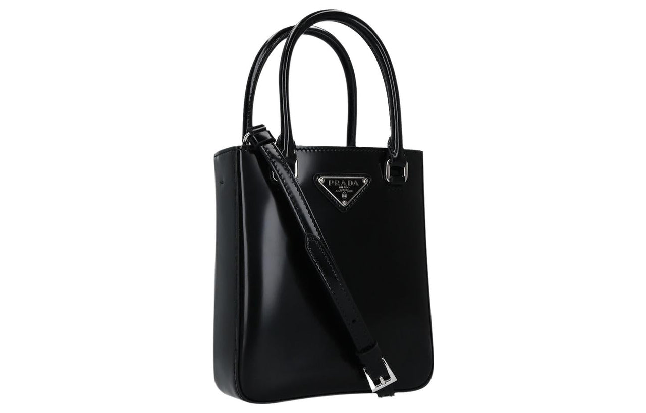 PRADA Calfskin Shoulder Bag Crossbody Bag Handbag Women's Black