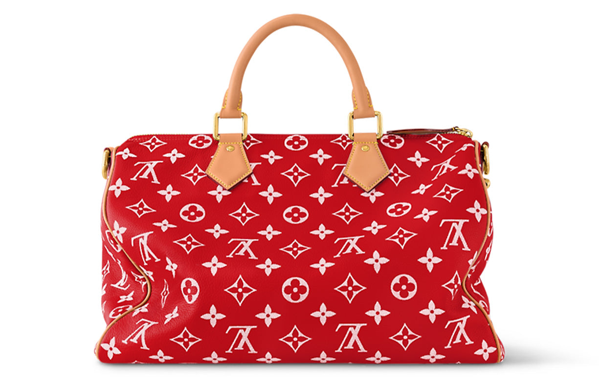 LOUIS VUITTON Speedy P9 Bandoulière 40 Monogram Leather Red